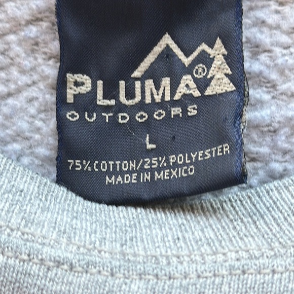 Pluma Outdoors gray fall leaves sweatshirt, size L - Picture 6 of 7